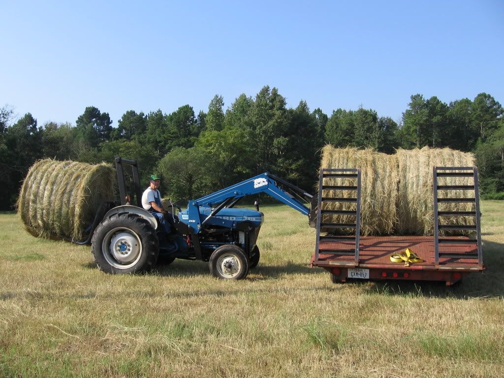 John Deere Garden Tractor With Loader Hay Forks For A Front End Loader